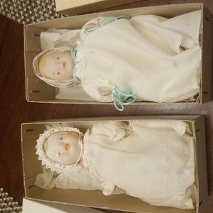 Pair of Vintage Bisque Baby Dolls